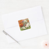 Thanksgiving Witte kalkoenen Vierkante Sticker (Envelop)