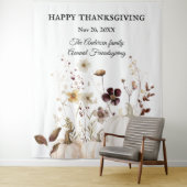 Thanksgiving Witte Pompoen Bloem Afbeelding Achter Wandkleed (In situ)
