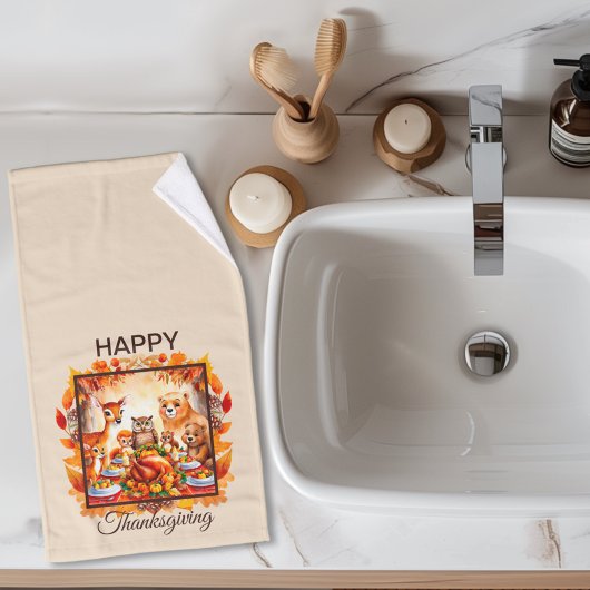 Thanksgiving Woodland Animaux Feuilles d'automne