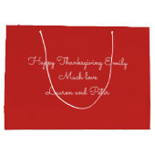 Thanksgiving Word Art/aangepast bericht op achterz Groot Cadeauzakje (Achterkant)