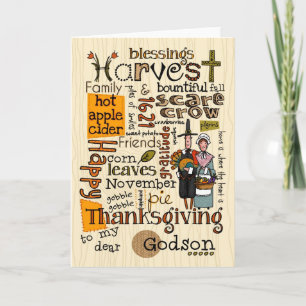 Thanksgiving Wordcloud - Peetzoon Feestdagen Kaart