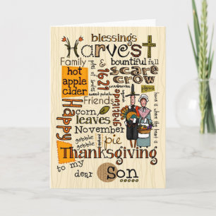 Thanksgiving Wordcloud - Zoon Feestdagen Kaart