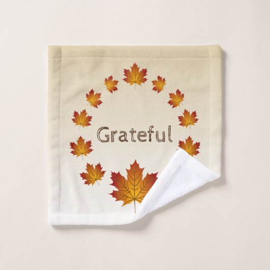 Thanksgiving Wreath Grateful Simple Feuilles d'éra (Gant de toilette)