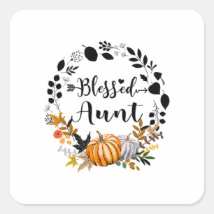 Thanksgiving zegeltje tante Pumpkin Thanksgiving Vierkante Sticker