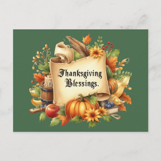 Thanksgiving zegenend Briefkaart (Voorkant)