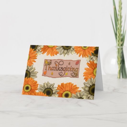 Thanksgiving Zonnebloemen Kaart (Voorkant)