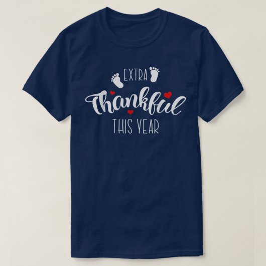 Thanksgiving Zwangerschap Aankondiging T-shirt (Design voorkant)