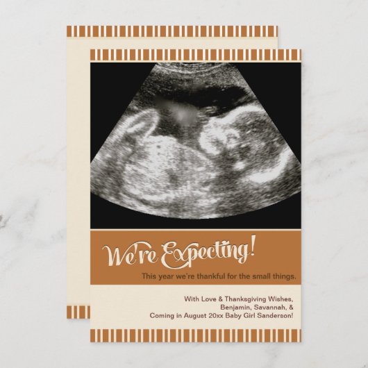 Thanksgiving Zwangerschap Ultrasound Aankondiging (Voorkant / Achterkant)