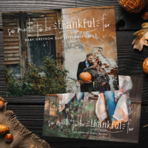 Thanksgiving Zwangerschapsaankondiging Fotokaart Briefkaart