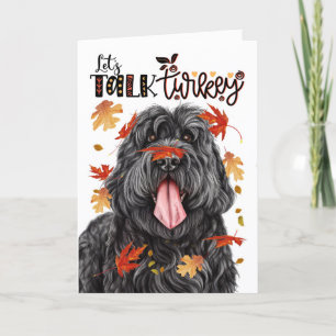 Thanksgiving zwart russisch hondje laten praten tu feestdagen kaart