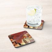 Thanksgiving zwarte katteFireplace Turkije Drankjes Onderzetter (Rechterzijde)