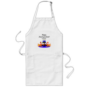 Thanksgivukkah Apron Funny Wine Toasting Turkeys Lang Schort