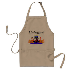 Thanksgivukkah Apron Funny Wine Toasting Turkeys Standaard Schort