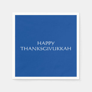 Thanksgivukkah blauwe witte Thanksgiving Hanukkah Servet