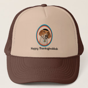Thanksgivukkah Pet Funny Hound Dog met Yamaka