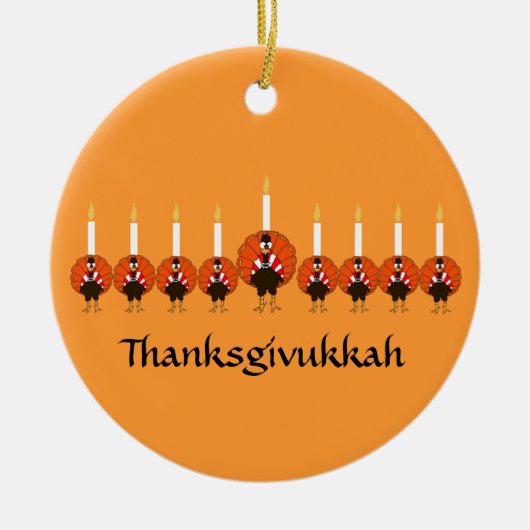 Thanksgivukkah Turkey Menorah Ornament (Voorkant)