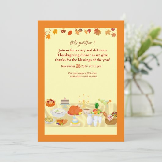 thanksguiving invitation card (Debout devant)