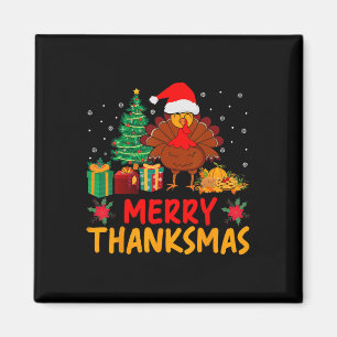 Thanksmas Kerst Thanksgiving Turkije Santa Magneet