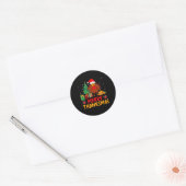 Thanksmas Kerst Thanksgiving Turkije Santa Ronde Sticker (Envelop)