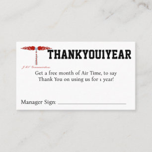THANKYOU1YEAR Coupon Visitekaartje