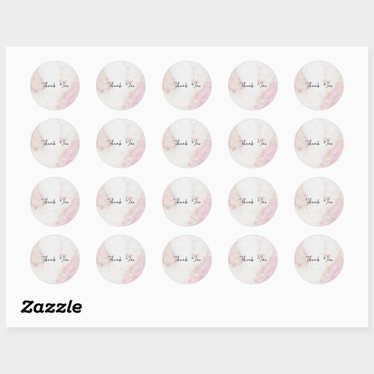 ThankYou Sticker - Pink Marble (Feuille)
