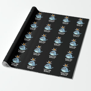Thar ze Bowls Funny Whale Bowling Pun Dark BG Cadeaupapier