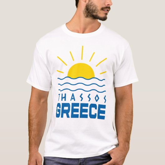 Thassos Griekenland zonneschijn en Zee Mannen T-shirt (Voorkant)