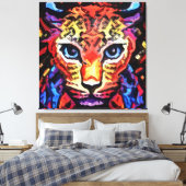 That Colorful Leopard Look Canvas Afdruk (Insitu (Slaapkamer))