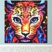 That Colorful Leopard Look Canvas Afdruk (Insitu (Houten vloer))