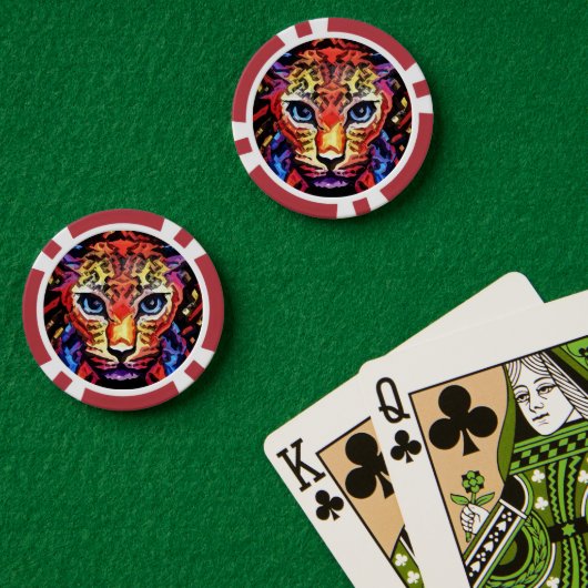 That Colorful Leopard Look  Poker Chips (Pokertafel (Dubbel))