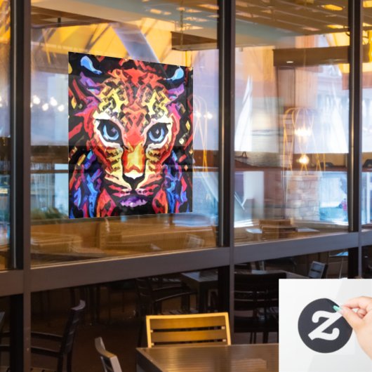 That Colorful Leopard Look Raamsticker (Restaurant Raam)