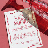 “That’s Amore” GALENTINES Red Party Invitation