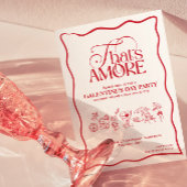 “That’s Amore” GALENTINES Red Party Invitation