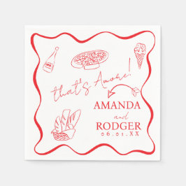 That’s Amore Italian Doodles Wedding Napkin Servet