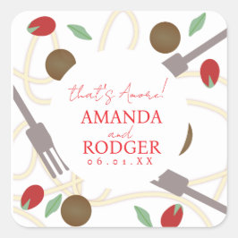 That’s Amore Italian Pasta Wedding Vierkante Sticker
