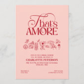 That’s Amore Red soft pink Bridal Shower invite Kaart (Voorkant)