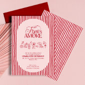That’s Amore Red stripes Bridal Shower invite Kaart