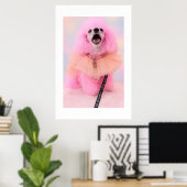 That’s Hot That’s Pink Retro Kawaii Poodle Poster (Bureau à domicile)