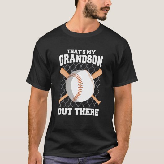 That s My Grandson Out There Baseball  Baseball Gr T-shirt (Voorkant)