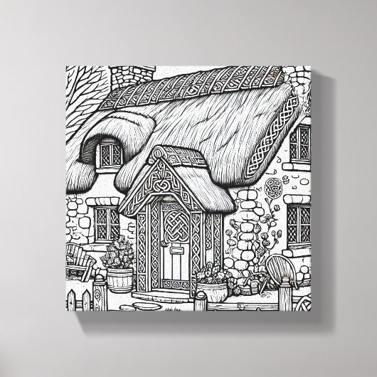 Thatch Cottage #37 Canvas Afdruk (Voorkant)