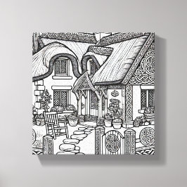 Thatch Cottage #41 Canvas Afdruk