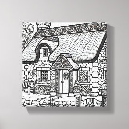 Thatch Cottage #48 Canvas Afdruk