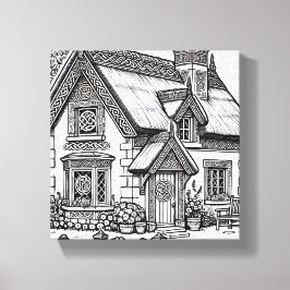Thatch Cottage #49 Canvas Afdruk