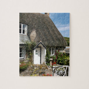 Thatched Cottage op Cadgwith Cornwall Foto Legpuzzel