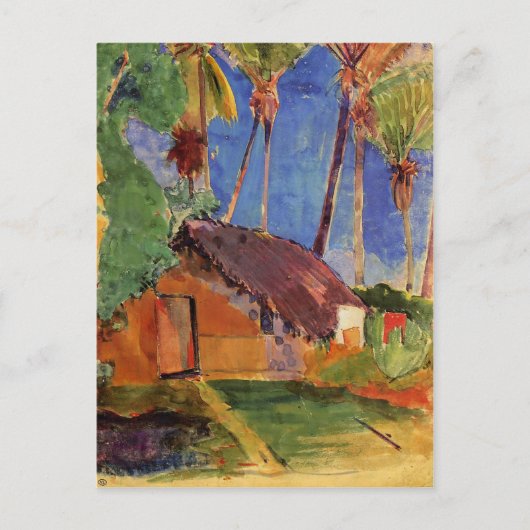 "Thatched Hut under Palms" - Paul Gauguin Briefkaart (Voorkant)
