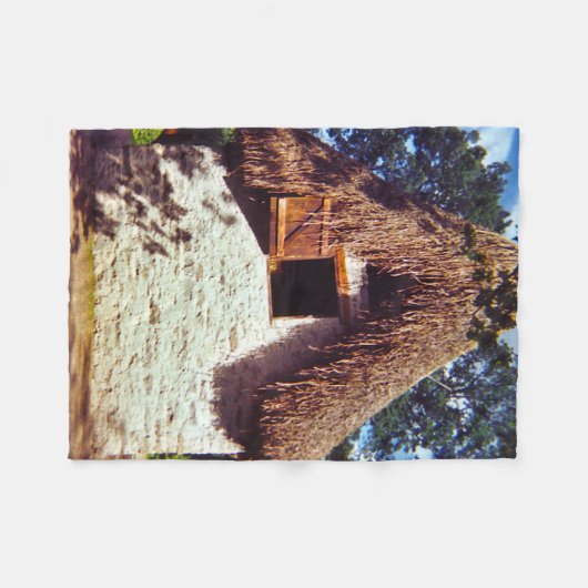 Thatched Roof Hut Fleece Deken (Voorkant (Horizontaal))