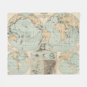 Thatigkeit des Erdinnern Atlas Map Fleece Deken
