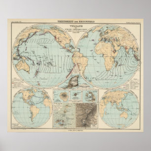 Thatigkeit des Erdinnern Atlas Map Poster