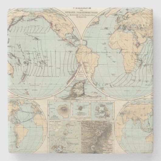 Thatigkeit des Erdinnern Atlas Map Stenen Onderzetter (Voorkant)