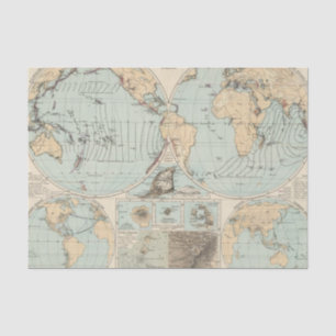 Thatigkeit des Erdinnern Atlas Map Tissuepapier
